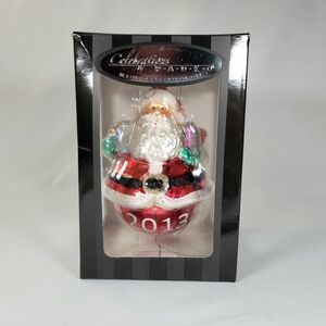 Christopher Radko Blown Glass Santa Christmas Tree Ornament Celebrations 2013